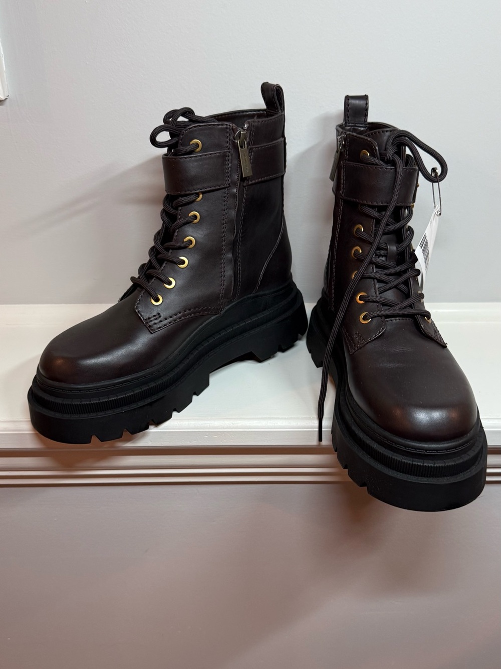 Michael Kors chocolate combat boot